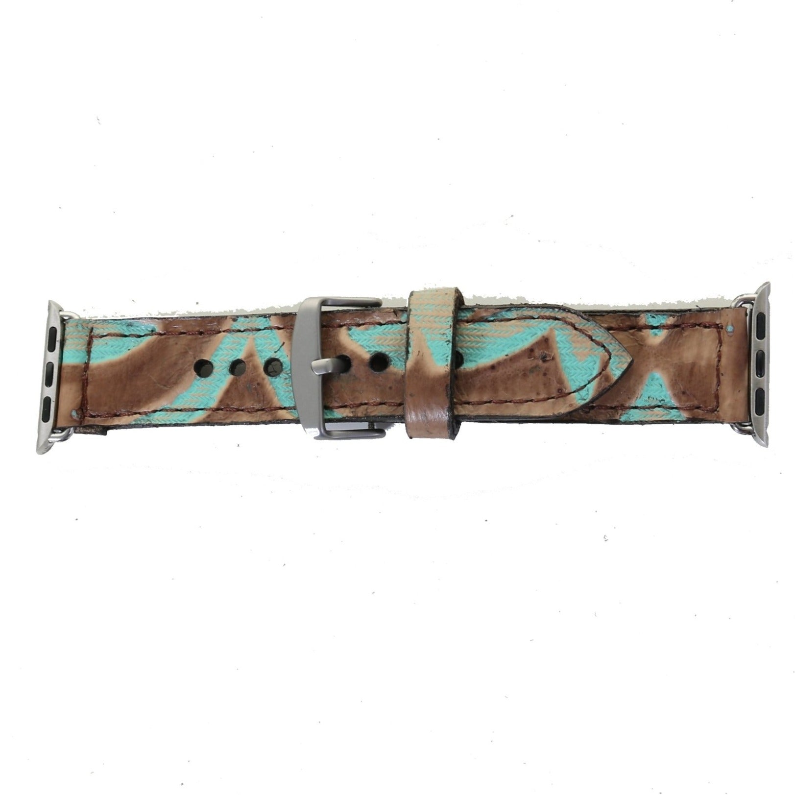 AWB20 - Turquoise Burnt Laredo Apple Watch Band - Double J Saddlery