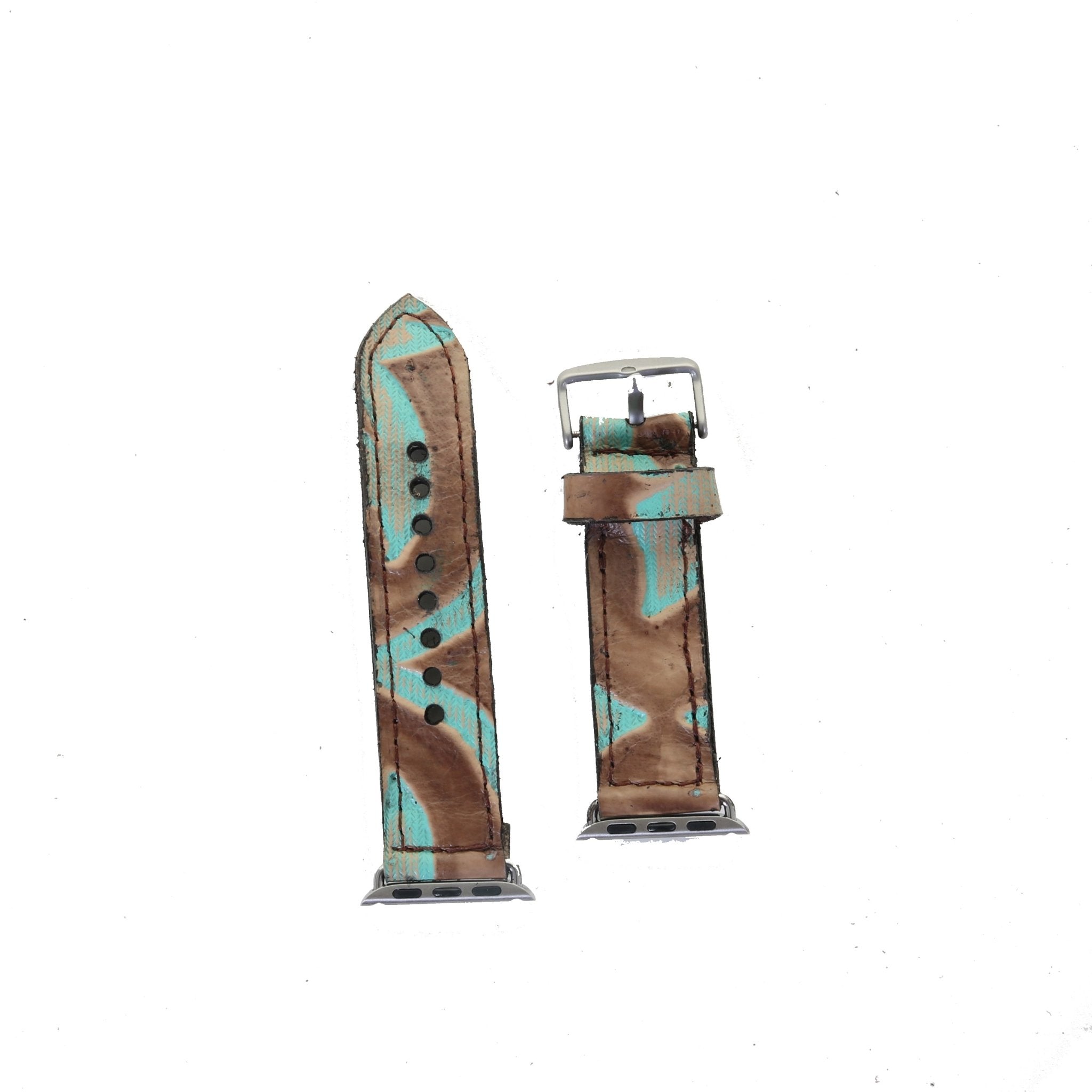 AWB20 - Turquoise Burnt Laredo Apple Watch Band - Double J Saddlery