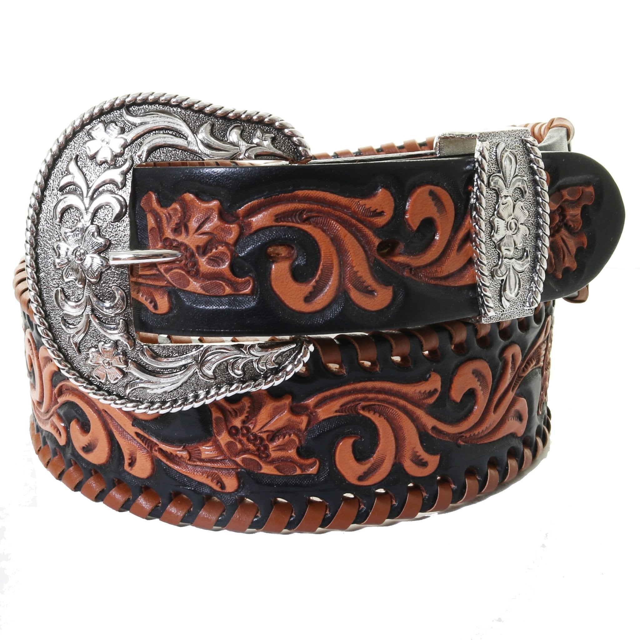 Montana West Floral Tooled Genuine Leather Belt Loop Phone Holster