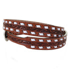 B1122 - Chestnut Tooled Narrow Belt - Double J Saddlery