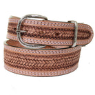 B1171 - Natural Wicker Tooled Belt - Double J Saddlery