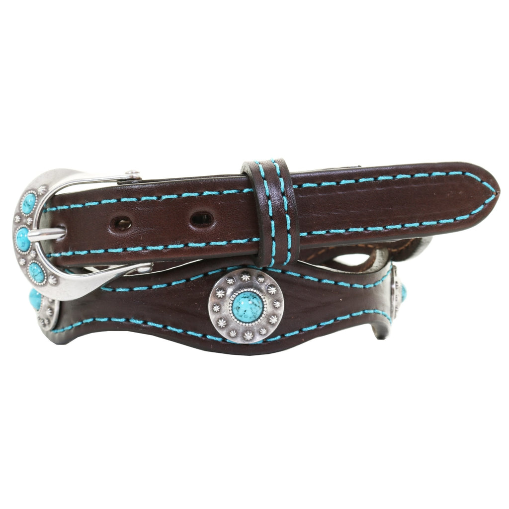 B1179 - Brown Leather Scalloped Belt - Double J Saddlery