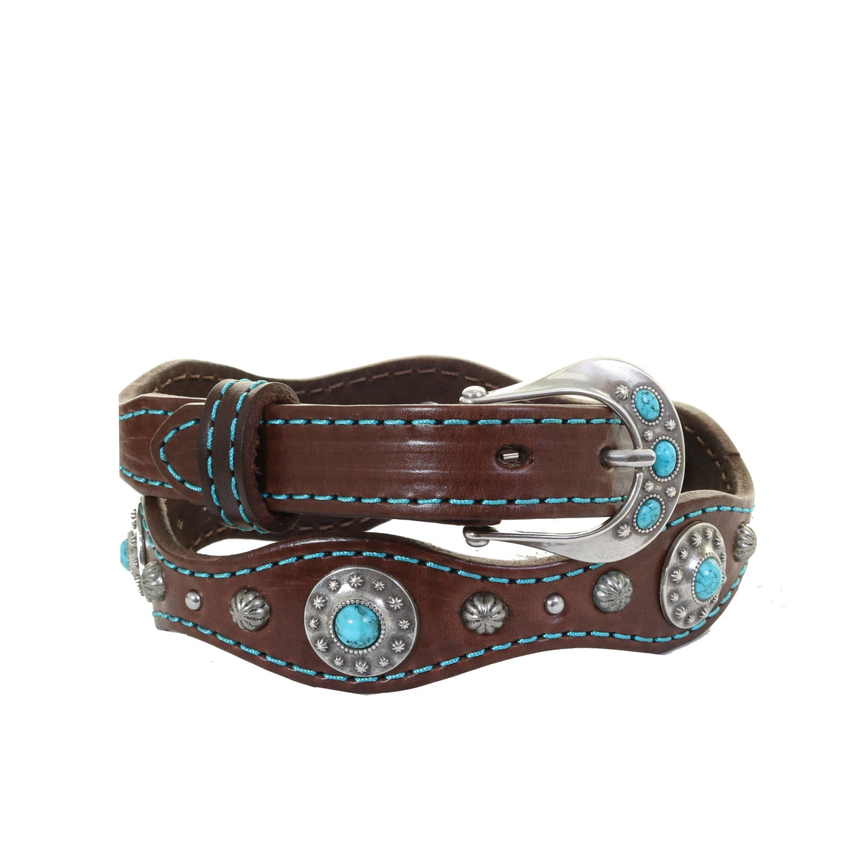 B1179B - Brown Leather Scalloped Belt - Double J Saddlery display picture 2