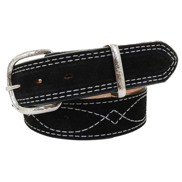 B1194 - Black Suede Belt - Double J Saddlery B1194 - Black Suede Belt - Double J Saddlery