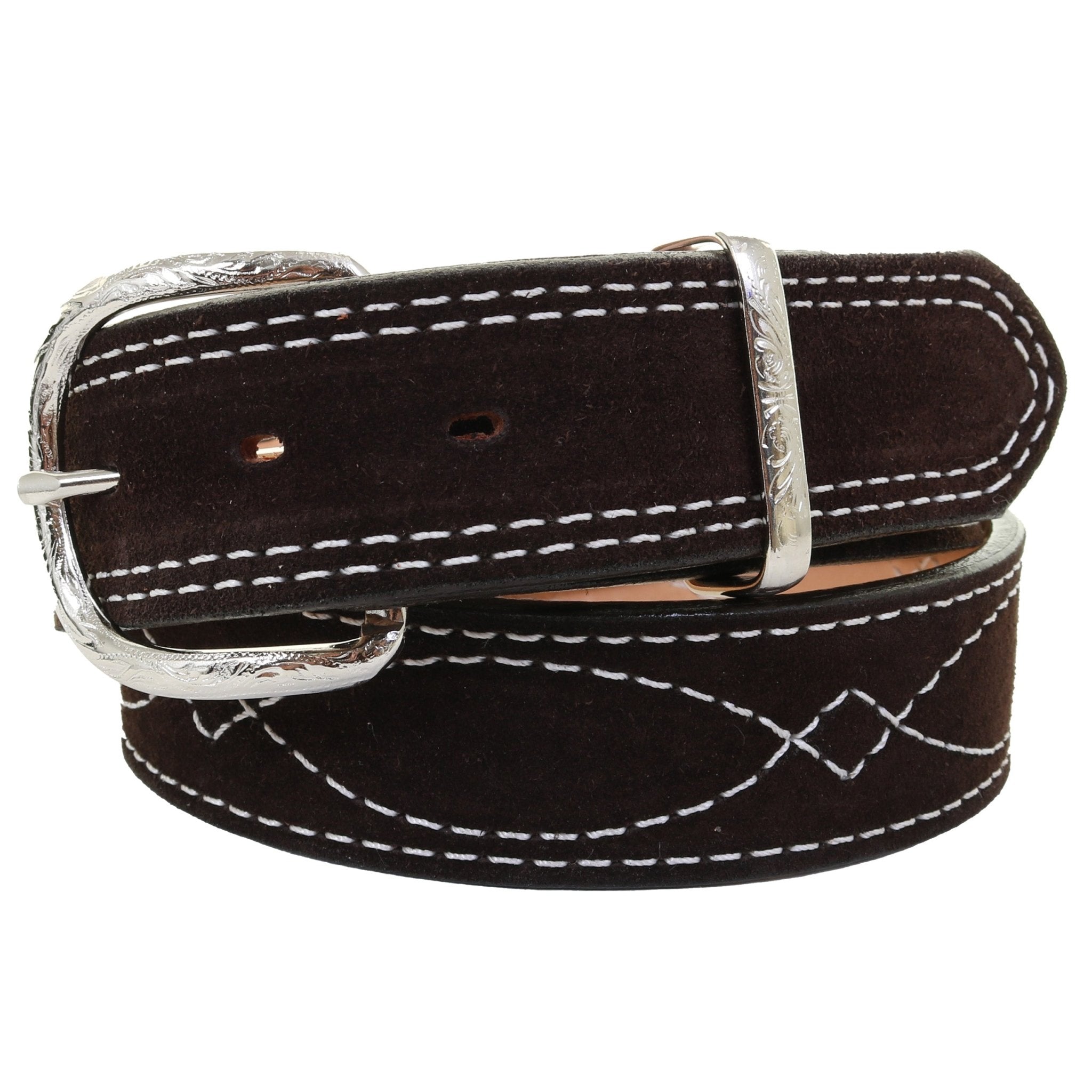 B1195 - Brown Suede Belt - Double J Saddlery