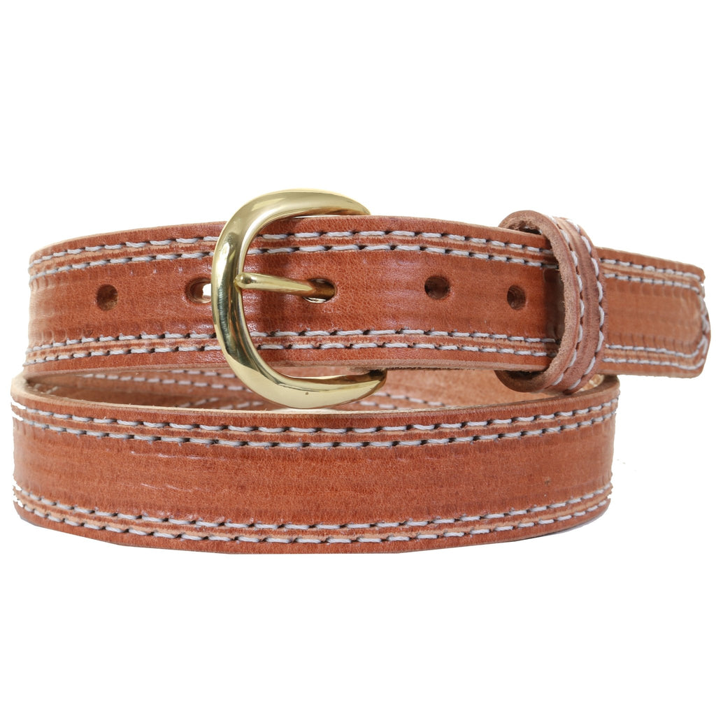 B1218 - Harness Leather Stitched Belt - Double J Saddlery