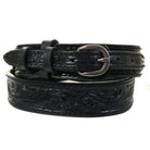 B1219 - Black Floral tooled Ranger Belt - Double J Saddlery