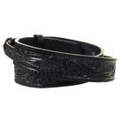 B1219 - Black Floral tooled Ranger Belt - Double J Saddlery