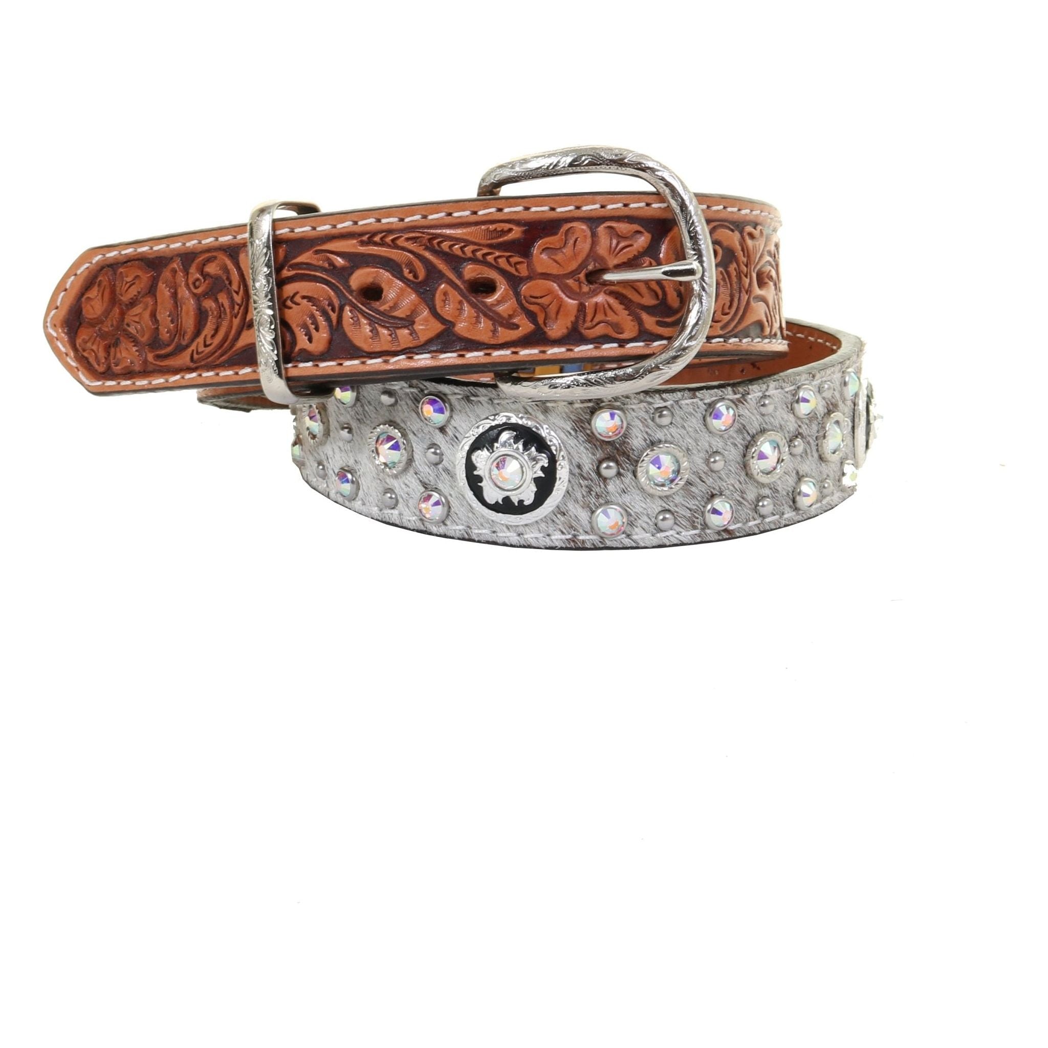 B423 - Roan Hair Studded Belt - Double J Saddlery