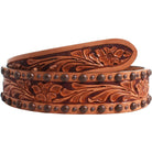 B826 - Tapered Floral Tooled Belt - Double J Saddlery