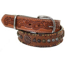 B849A - Wild Ostrich Studded Belt - Double J Saddlery