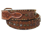 B849A - Wild Ostrich Studded Belt - Double J Saddlery