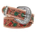 B875A - Rose Tooled and Painted Belt - Double J Saddlery
