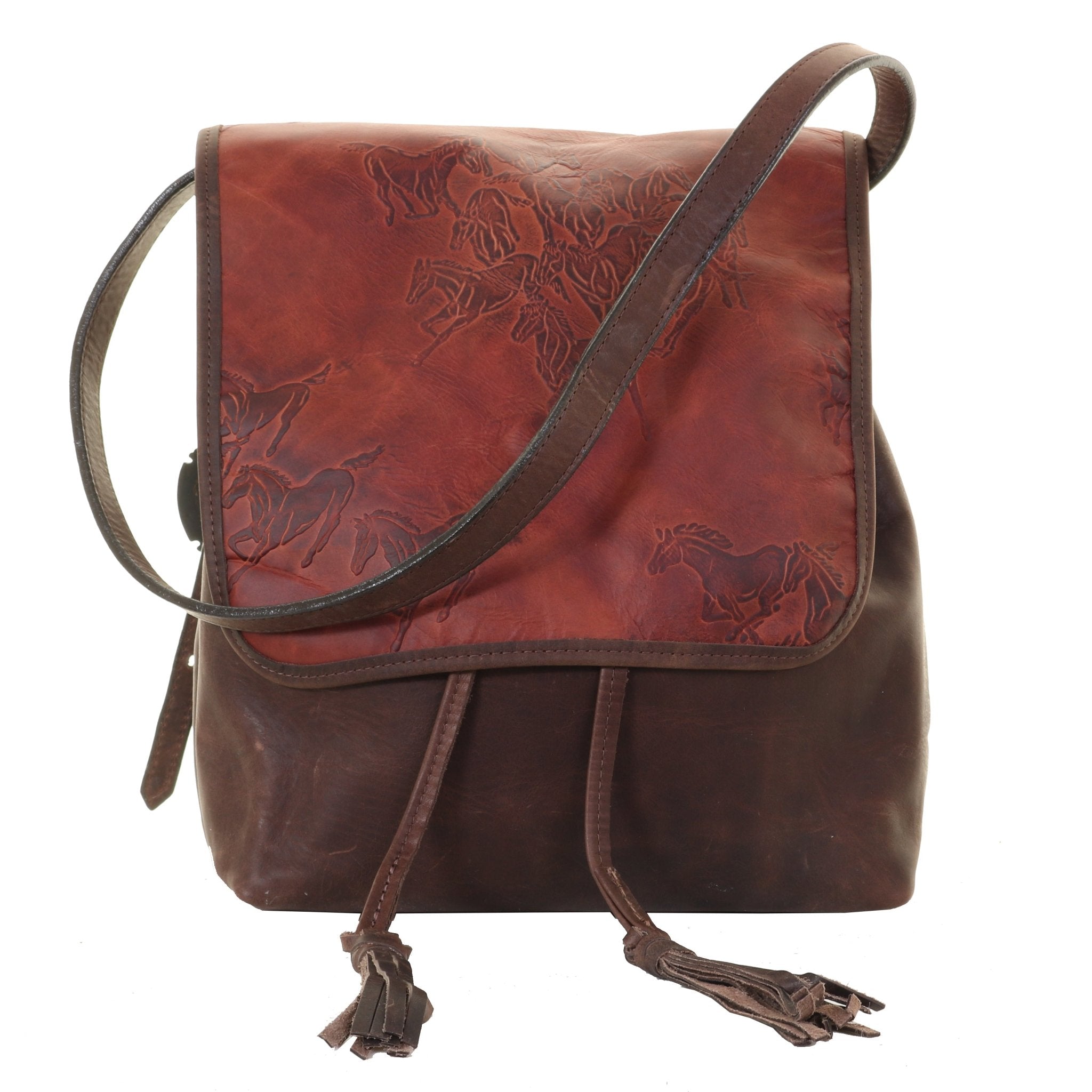 BBP13 - Cognac Wild Horses Big Backpack - Double J Saddlery