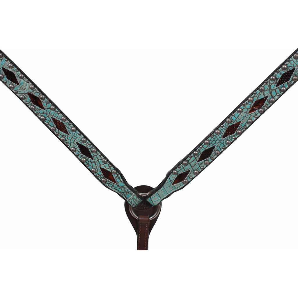 BC001 - Turquoise Gator Breast Collar - Double J Saddlery