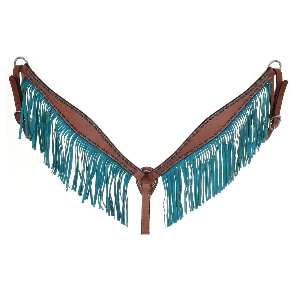 BC1082 - Turquoise Fringe Breast Collar - Double J Saddlery