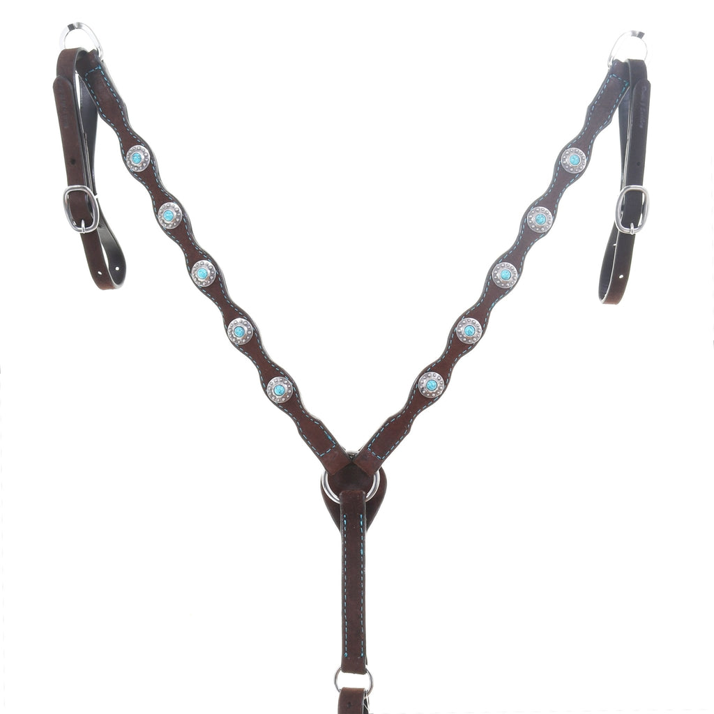 BC1109A - Brown Roughout Breast Collar - Double J Saddlery