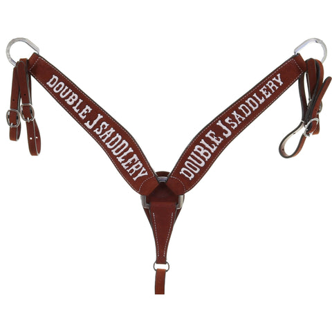 BC1115 - Chestnut Rough Out Breast Collar - Double J Saddlery