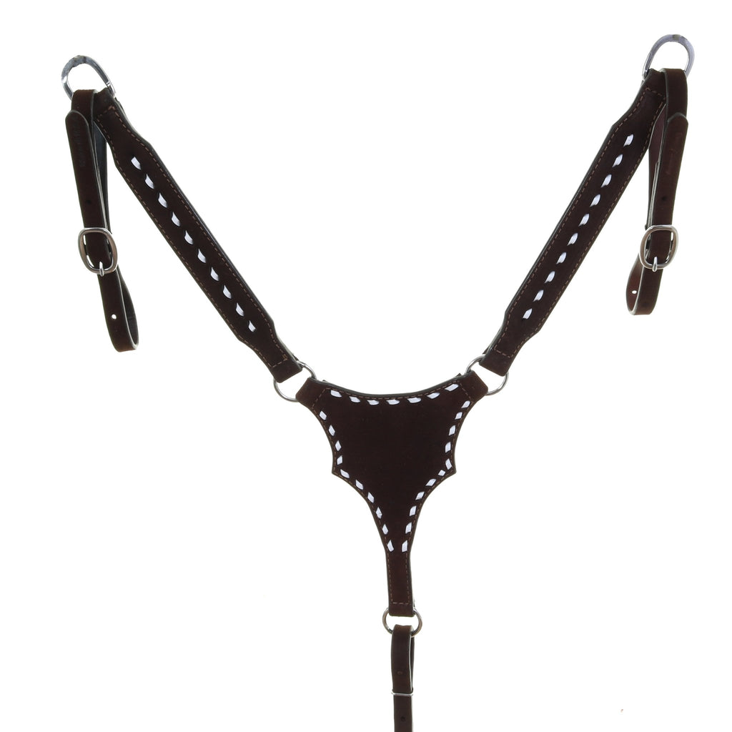 BC1128 - Brown Roughout Breast Collar - Double J Saddlery