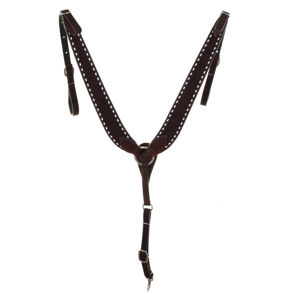 BC1143- Brown Rough Out Lazor Cut Pulling Collar - Double J Saddlery