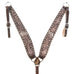 BC1154 - Brown Vintage Feather Whirlwind Tooled Breast Collar - Double J Saddlery