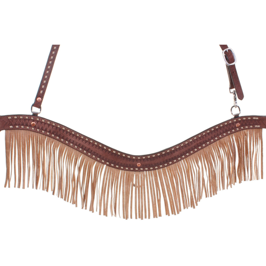 BC750F - Brown Rough Out Breast Collar - Double J Saddlery