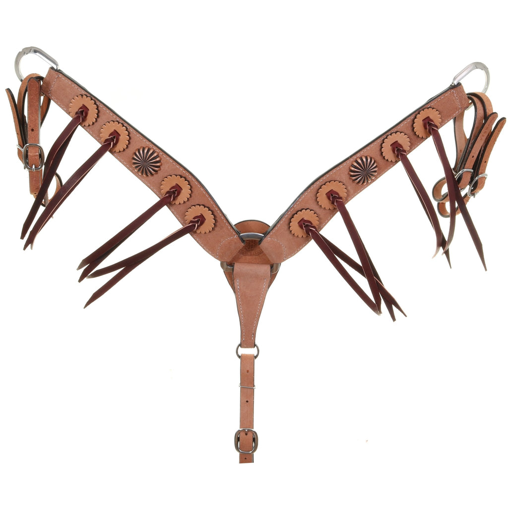 BC935 - Natural Rough Out Breast Collar - Double J Saddlery