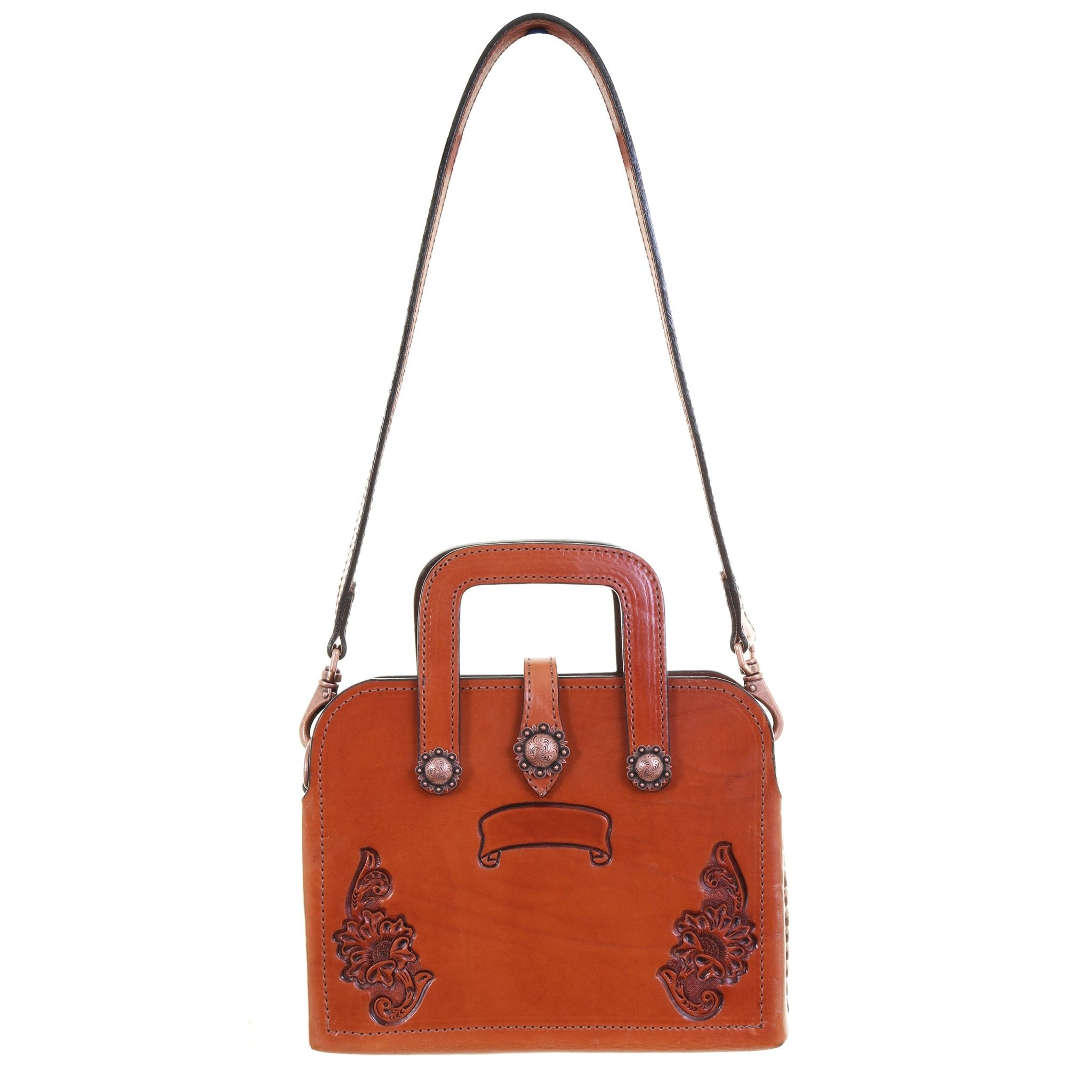 BRIEFCASE20 - Chestnut Floral Briefcase - Double J Saddlery