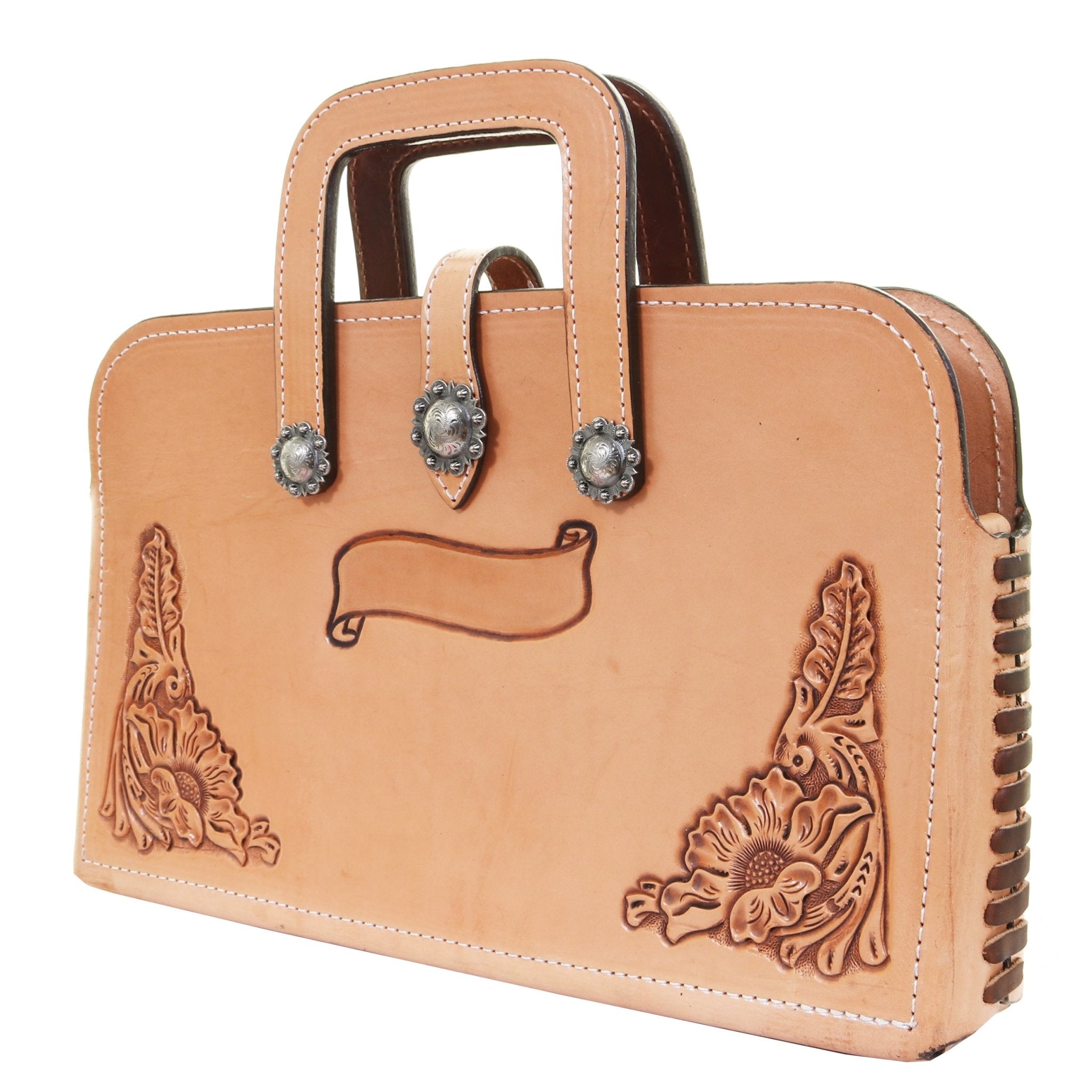 BRIEFCASE21 - Natural Floral Briefcase - Double J Saddlery