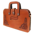 BRIEFCASE22 - Chestnut Floral Briefcase - Double J Saddlery