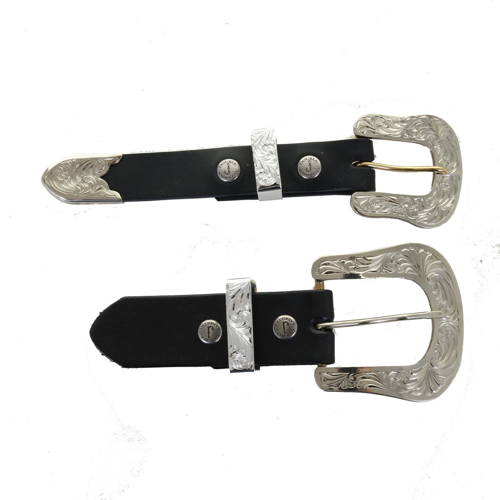 BS538 - Silver Engraved Buckle Set - Double J Saddlery
