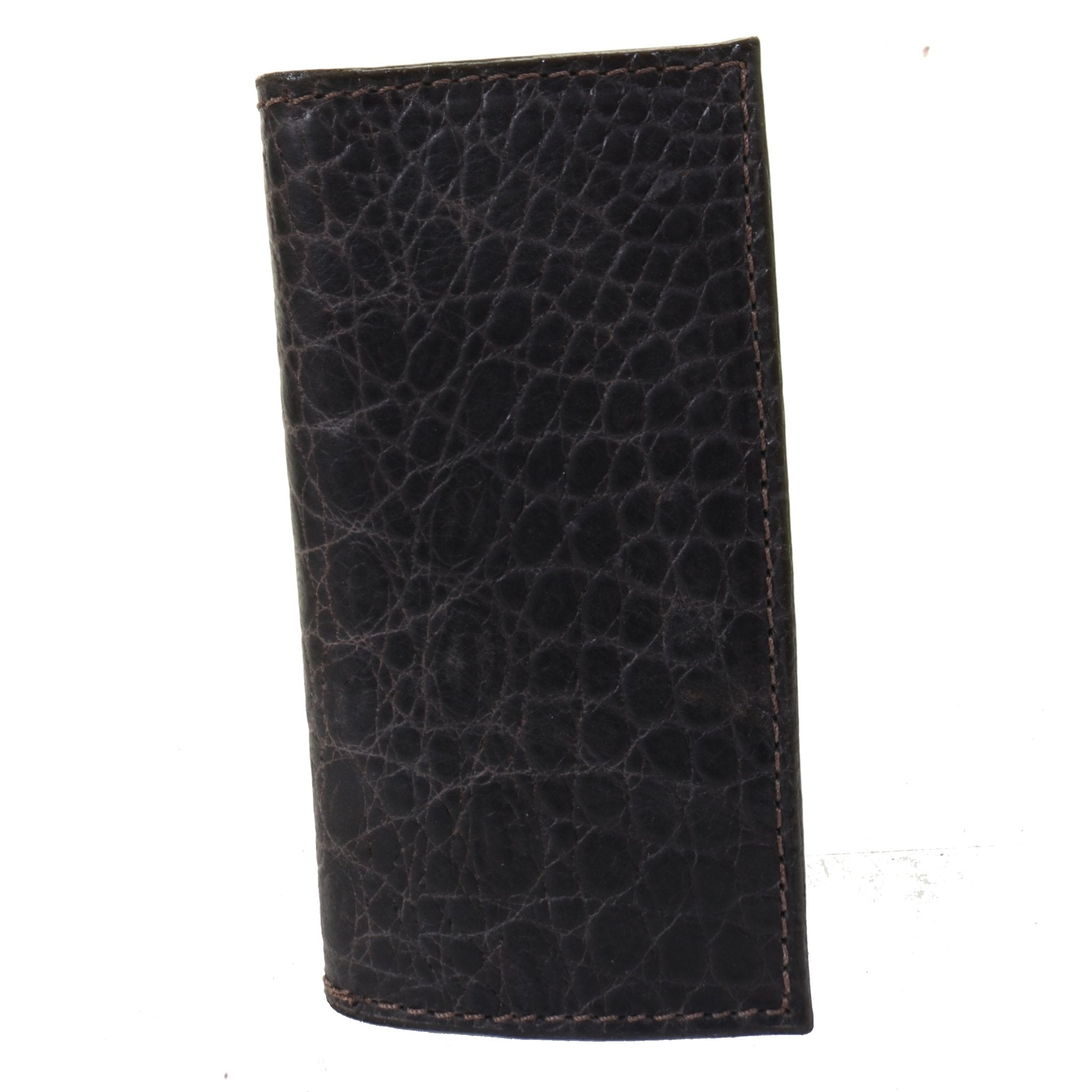 CB51 - Nicotine Brown Gator Print Checkbook Wallet - Double J Saddlery