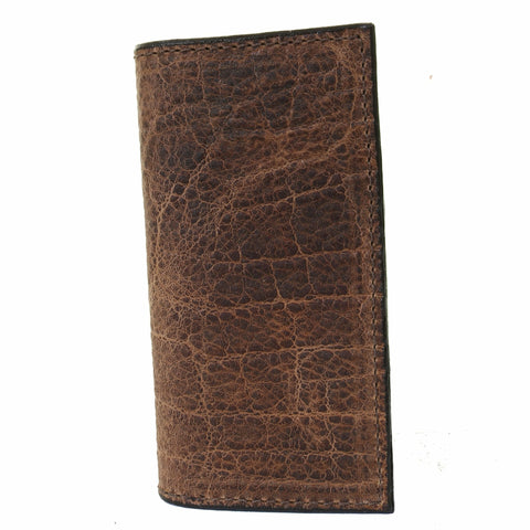 CB53 - Saddle Tan Elephant Print Checkbook Wallet - Double J Saddlery