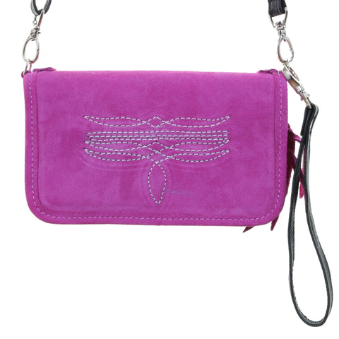 CO227 - Hot Pink Suede Clutch Organizer - Double J Saddlery