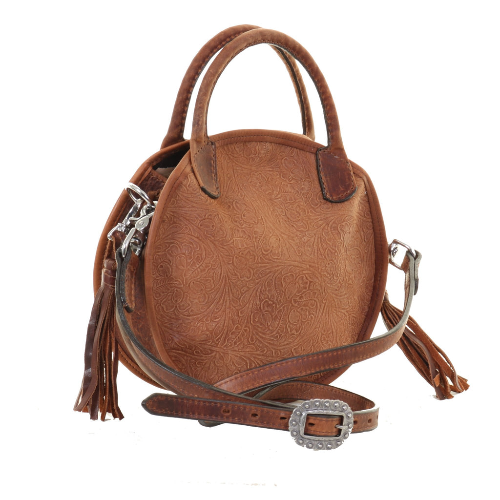 Leather Hobo Bag Studded Handbag Suede Crossbody Bag Cognac 