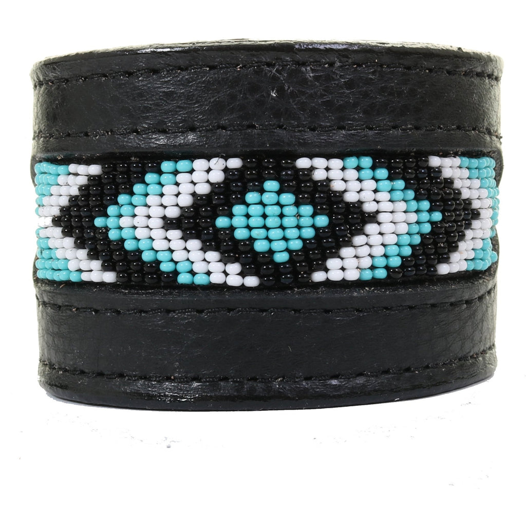 CUF235 - 2" Black Chap Beaded Cuff - Double J Saddlery