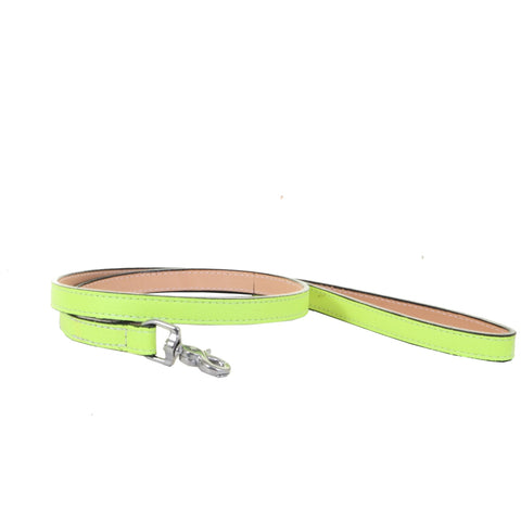 DL08 - Lime Green Leather Dog Leash - Double J Saddlery