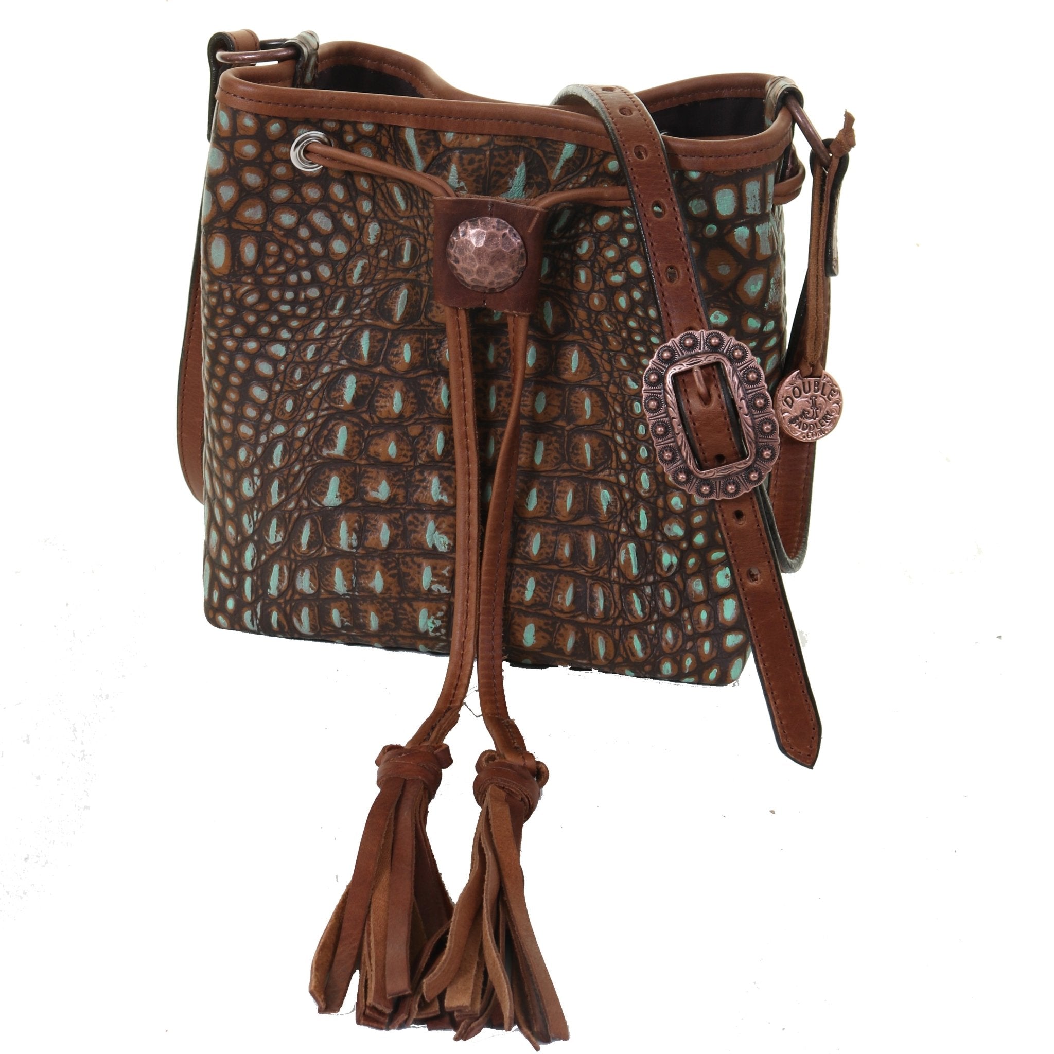 Double J Saddlery DP13 Croco Drawstring Pouch Purse