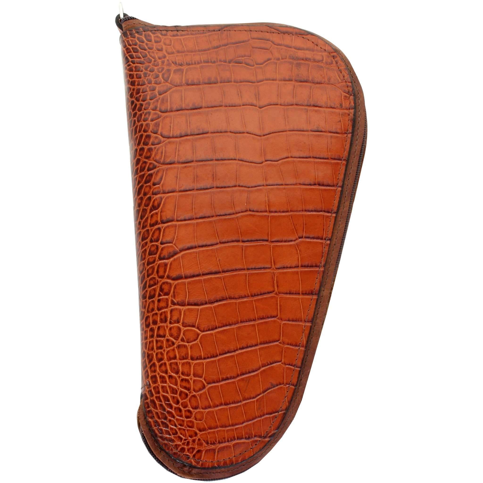 GCS47 - Cognac Mini Africana Gator Print Pistol Case - Double J Saddlery