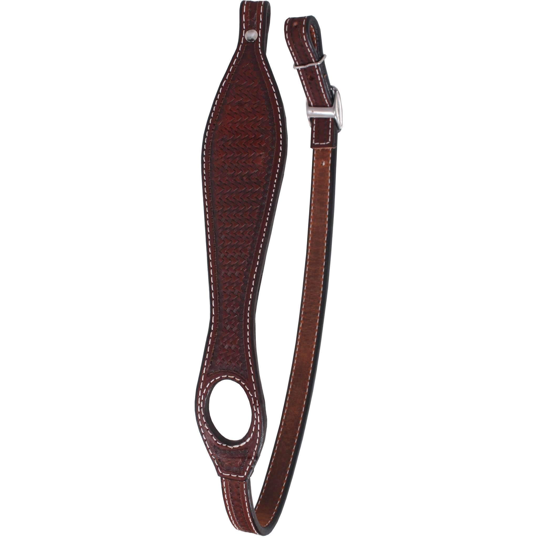 GS12 - Dark Brown Hand-Tooled Gun Sling - Double J Saddlery