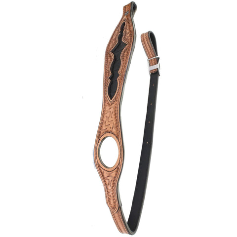 GS34A - Natural Leather Tooled Gun Sling - Double J Saddlery