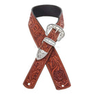 GUITARS03 - Floral Tooled Guitar Strap - Double J Saddlery