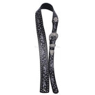 GUITARS13 - Black Floral Tooled Buckstitched Guitar Strap - Double J Saddlery