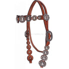 H027 - Chestnut Scalloped Berry Headstall - Double J Saddlery