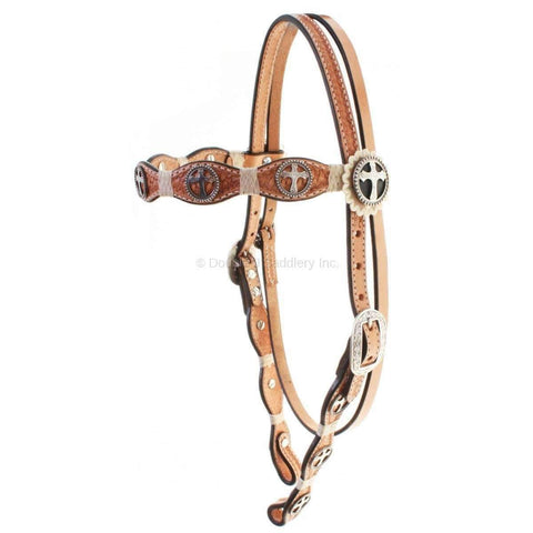 H110 - Natural Scalloped Braided Headstall - Double J Saddlery