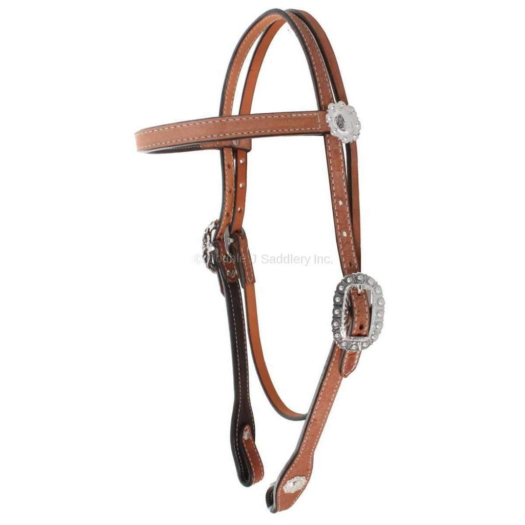 H1125 - Natural Rough Out Headstall - Double J Saddlery