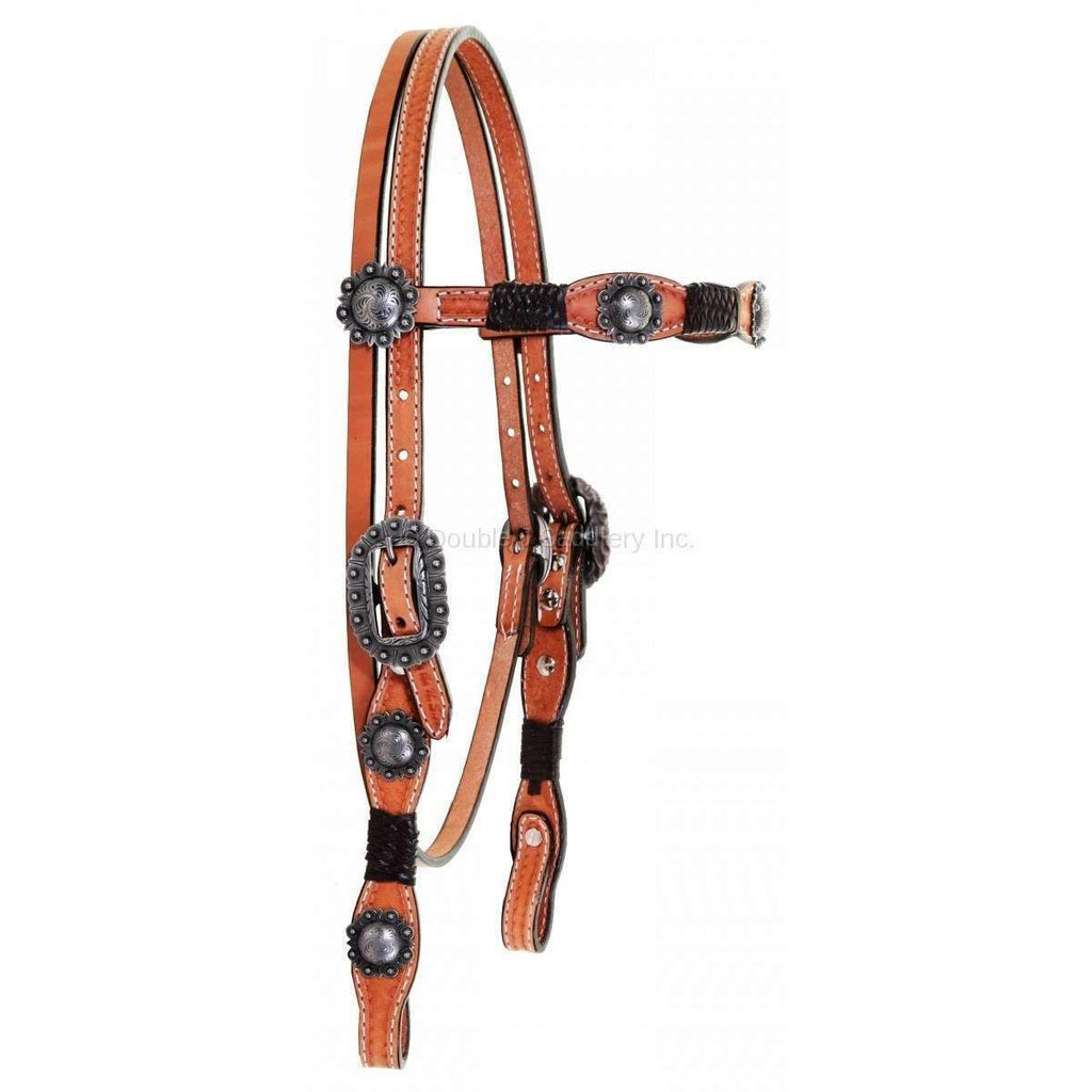 H1128 - Natural Scalloped Headstall - Double J Saddlery