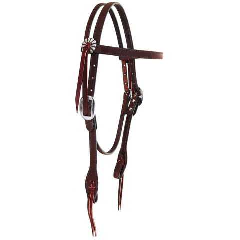 H1154 - FAST SHIP Brown Rough Out Headstall - Double J Saddlery