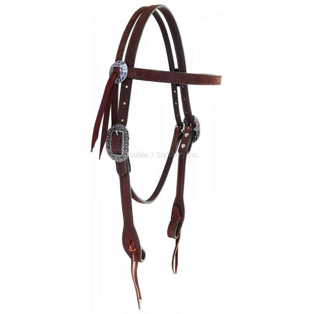 H1155 - FAST SHIP Brown Rough Out Headstall - Double J Saddlery