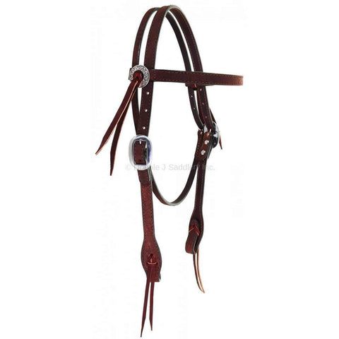 H1156 - FAST SHIP Brown Rough Out Headstall - Double J Saddlery